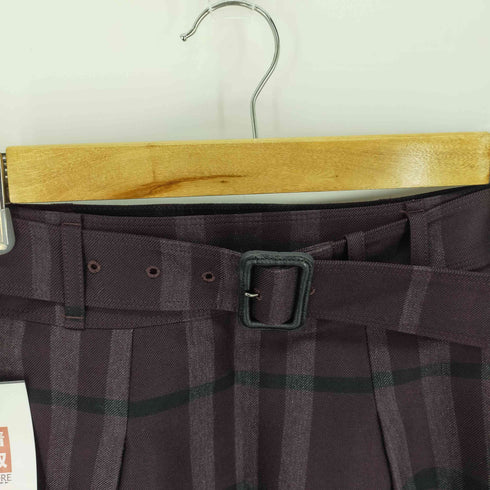 バーバリーロンドン BURBERRY LONDON タックスカート チェック ひざ丈 フレア ベルト付き レディース 38