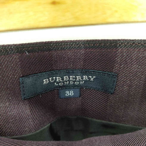 バーバリーロンドン BURBERRY LONDON タックスカート チェック ひざ丈 フレア ベルト付き レディース 38