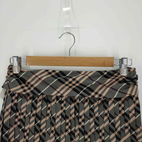 バーバリーロンドンブルーレーベル BURBERRY LONDON BLUE LABEL プリーツミニスカート チェック レディース 38