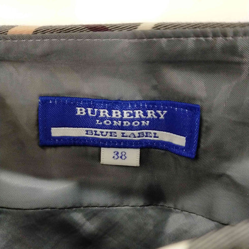 バーバリーロンドンブルーレーベル BURBERRY LONDON BLUE LABEL プリーツミニスカート チェック レディース 38