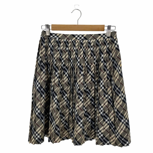 バーバリーロンドンブルーレーベル BURBERRY LONDON BLUE LABEL プリーツミニスカート チェック レディース 38