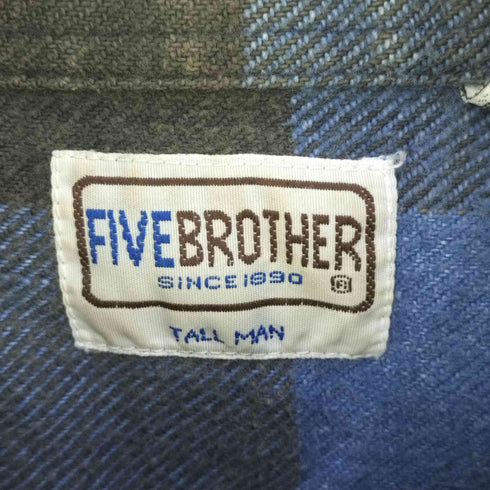 ファイブブラザー FIVE BROTHER 80-90s コットン チェックネルシャツ メンズ import:XL
