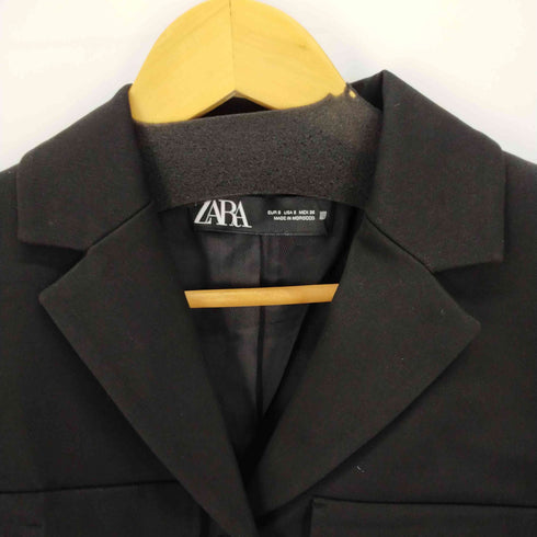 ザラ ZARA ダブルポケット ジャケット 金ボタン ミドル丈 総裏地 レディース import:S
