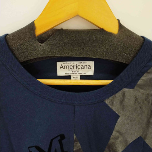 アメリカーナ Americana リメイクTシャツ 半袖 カットソー クルーネック ストライプ ロゴ 星 レディース FREE