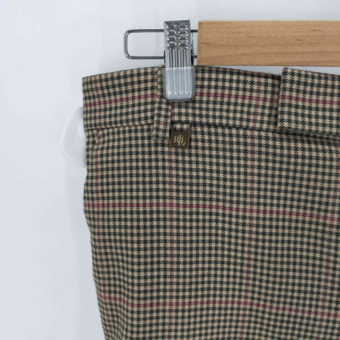 ラルフローレン RALPH LAUREN テーパードパンツ クロップド チェック ジップフライ レディース 10
