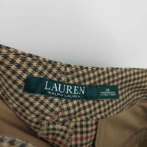 ラルフローレン RALPH LAUREN テーパードパンツ クロップド チェック ジップフライ レディース 10