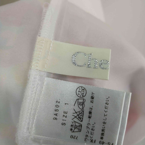 チェスティ Chesty 花柄 切替 Vネック ノースリーブ ワンピース 膝丈 レディース 1