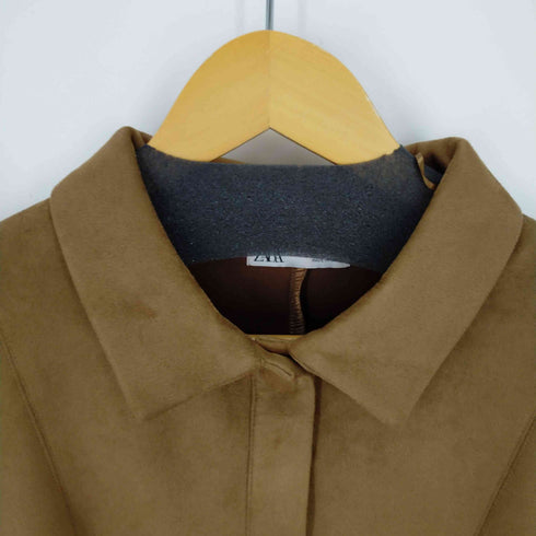 ザラ ZARA フェイクスエード シャツ ワンピース レディース M