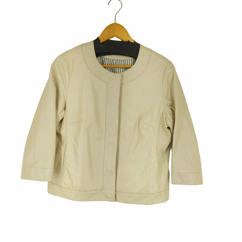 アクアスキュータム AQUASCUTUM ノーカラーラムレザージャケット レディース OS