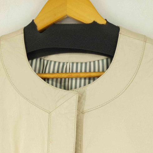 アクアスキュータム AQUASCUTUM ノーカラーラムレザージャケット レディース OS
