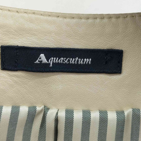 アクアスキュータム AQUASCUTUM ノーカラーラムレザージャケット レディース OS
