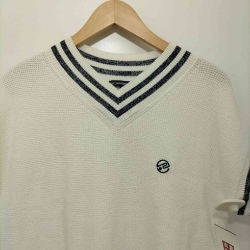 ロサーセン ROSASEN ロゴ刺繍 Vネック ニットTシャツ ゴルフウェア レディース import:L