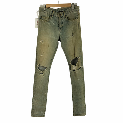 サンローランパリ SAINT LAURENT PARIS 14AW エディ期 デストロイクラッシュ加工ストレッチデニムパンツ メンズ 28