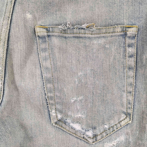 サンローランパリ SAINT LAURENT PARIS 14AW エディ期 デストロイクラッシュ加工ストレッチデニムパンツ メンズ 28