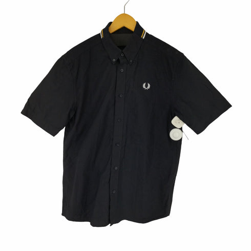 フレッドペリー FRED PERRY FLAT KNIT COLLAR SHIRT ニットカラー半袖シャツ メンズ import:M