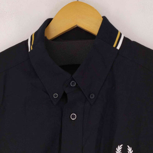 フレッドペリー FRED PERRY FLAT KNIT COLLAR SHIRT ニットカラー半袖シャツ メンズ import:M