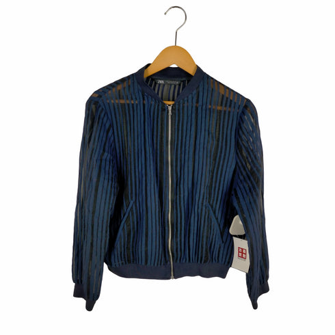 ザラ ZARA ストライプ柄 ジップアップ ジャケット レディース JPN:M