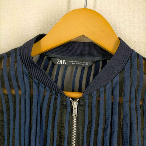 ザラ ZARA ストライプ柄 ジップアップ ジャケット レディース JPN:M