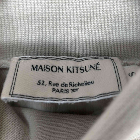 メゾンキツネ MAISON KITSUNE メゾンキツネ ロゴ刺繍 タートルネック カットソー プルオーバー 長袖 S グレージュ レディース JPN:S