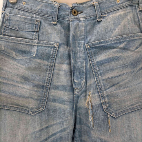 ダブルアールエル ラルフローレン RRL RALPH LAUREN シンチバッグ ボタンフライ リペアデニムパンツ メンズ US:28-29