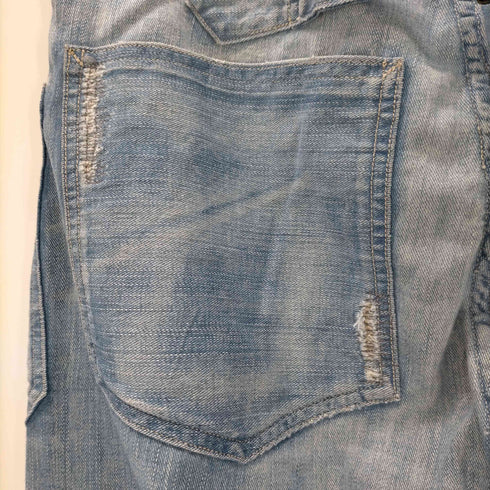 ダブルアールエル ラルフローレン RRL RALPH LAUREN シンチバッグ ボタンフライ リペアデニムパンツ メンズ US:28-29