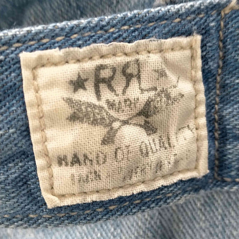 ダブルアールエル ラルフローレン RRL RALPH LAUREN シンチバッグ ボタンフライ リペアデニムパンツ メンズ US:28-29
