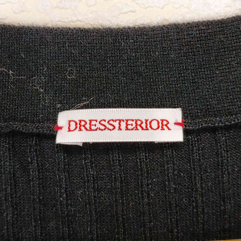 ドレステリア DRESSTERIOR ウール Vネック カーディガン ニット 長袖 カシミヤ混 38 黒 ブラック レディース 38