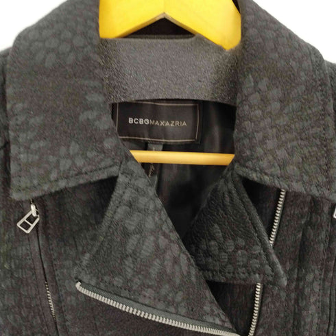 ビーシービージーマックスアズリア BCBGMAXAZRIA ジャガードダブルジャケット 総柄 ジップアップ 総裏地 レディース import:XS