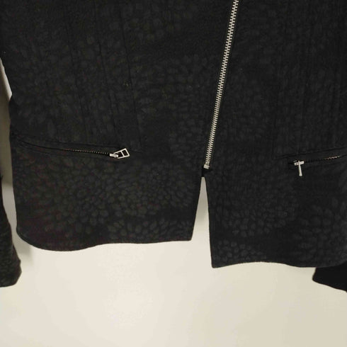 ビーシービージーマックスアズリア BCBGMAXAZRIA ジャガードダブルジャケット 総柄 ジップアップ 総裏地 レディース import:XS