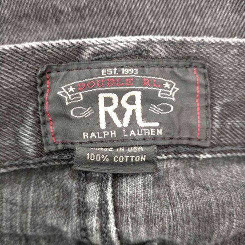 ダブルアールエル ラルフローレン RRL RALPH LAUREN USA製 ボタンフライ後染めブラックデニムパンツ メンズ