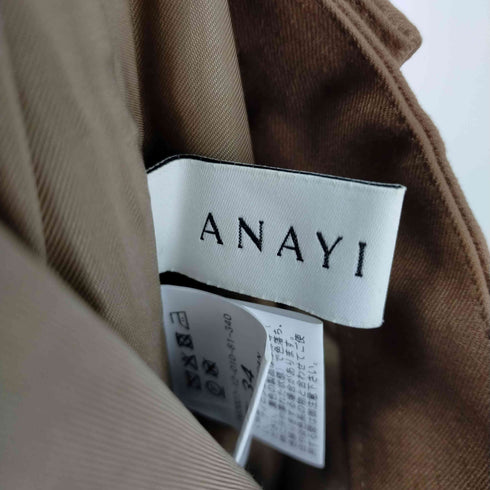 アナイ ANAYI ギャバストレッチストレートパンツ ジッパーフライ レディース 34