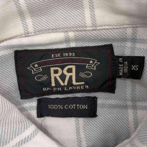 ダブルアールエル ラルフローレン RRL RALPH LAUREN L/S チェック柄ダブルポケットチェック柄シャツ メンズ JPN:XS