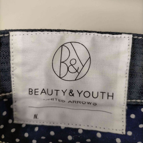 ビューティーアンドユースユナイテッドアローズ BEAUTY & YOUTH UNITED ARROWS クロップドパンツ デニム調 ストレート ボタンフライ 30 濃紺 ダークネイビー レディース 30