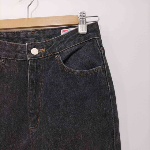 ラングラー Wrangler 90~2000s 先染めブラックデニム 内股シングル レディース 28
