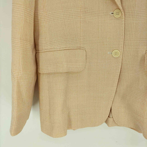 マックスマーラ MAX MARA ライトウール チェック 2B テーラードジャケット レディース JPN:42