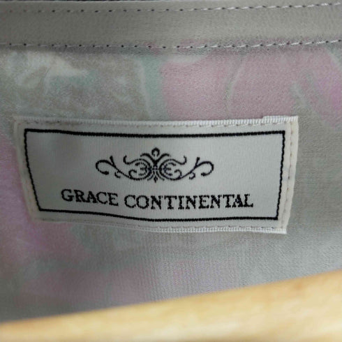 グレースコンチネンタル GRACE CONTINENTAL プリントプルオーバーチュニックブラウス 長袖 シースルー レディース 36