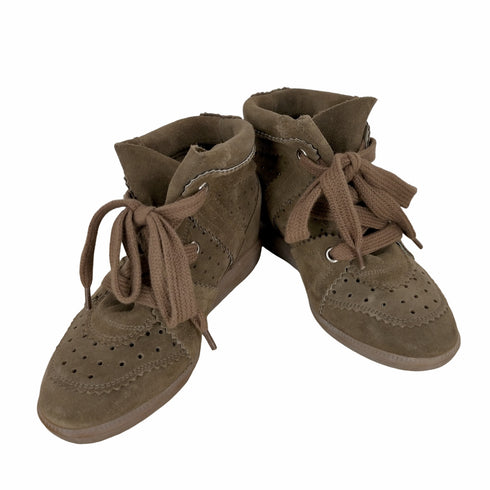 イザベルマランエトワール ISABEL MARANT ETOILE レザースニーカー インヒール スエード レディース JPN:22.5