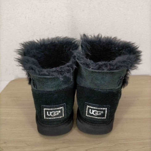 アグ UGG ミニベイリーボタン ブリング ショートムートンブーツ ボア USA6 23.0cm 黒 ブラック レディース JPN:23