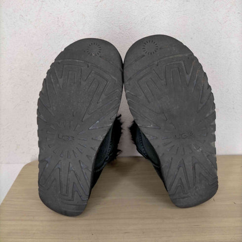 アグ UGG ミニベイリーボタン ブリング ショートムートンブーツ ボア USA6 23.0cm 黒 ブラック レディース JPN:23