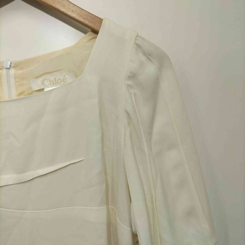 クロエ Chloe 総シルク切替ワンピース パッチワーク つぎはぎ レディース T34