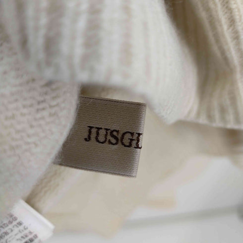 ジャスグリッティー JUSGLITTY ニット ウール カシミヤ混 セーター 長袖 バックロング ハイネック レディース