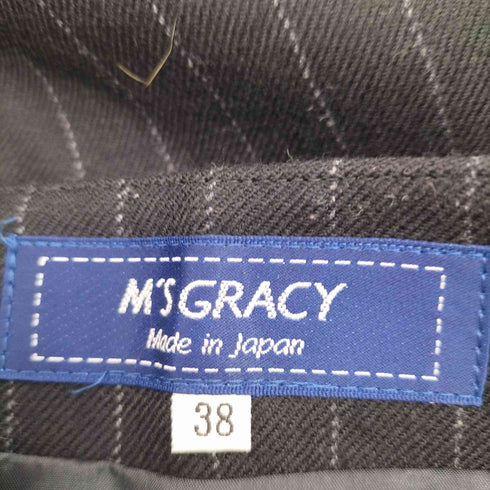 エムズグレイシー M’s GRACY 2022SS リボン装飾 ストライプ フレアスカート レディース JPN:38