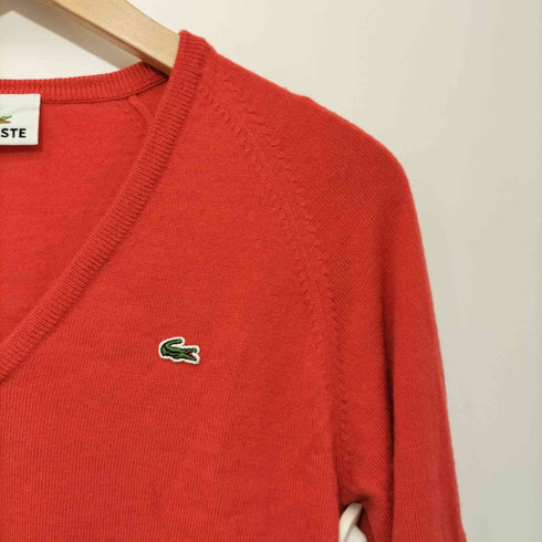 ラコステ LACOSTE ロゴ刺繍 ロングスリーブ Vネックニット レディース JPN:42
