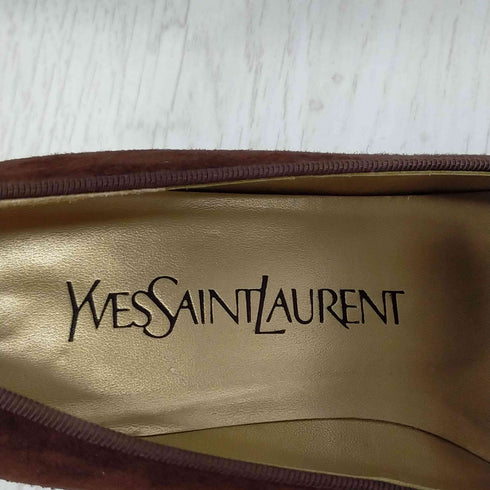 イヴサンローラン Yves Saint Laurent ローファー スエード スクエアトゥ レディース JPN:22