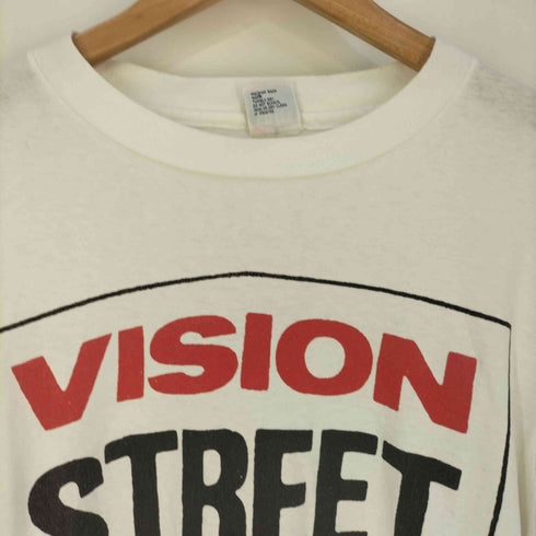 ヴィジョンストリートウェア VISION STREET WEAR 80s 1987コピーライト USA製 両面ロゴプリント クルーネック カットソー メンズ import:M