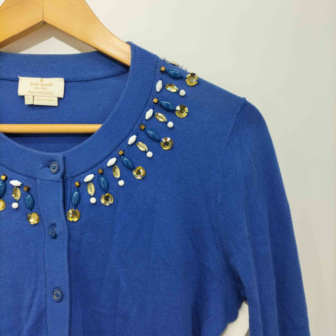ケイトスペードニューヨーク kate spade NEW YORK Embellished Cardigan ビジュー付きクルーネックコットンカーディガン レディース S