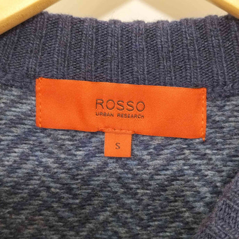 ロッソアーバンリサーチ ROSSO URBAN RESEARCH 22AW ヘリンボーン柄クルーネックニット メンズ S