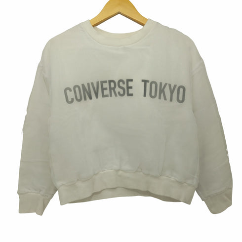 コンバース CONVERSE シアーレイヤード フロントロゴプリントスウェット レディース