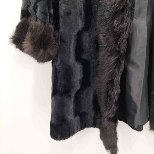 マダムシック madam chic ショールカラーコート ベロア ラビットファー レディース 15