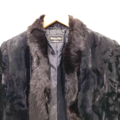 マダムシック madam chic ショールカラーコート ベロア ラビットファー レディース 15